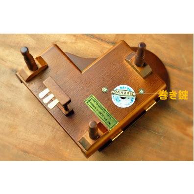 木製ミニアンティークグランドピアノ レッド オルゴール スツール付