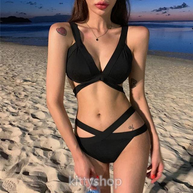 B品セール ビキニ 黒 通販 Mサイズ 水着 ブラック セパレート 夏 プール 黒 ビキニ 海シンプル
