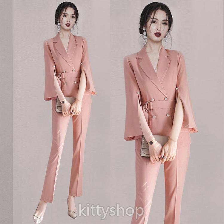 パンツスーツ レディース 結婚式 優雅 エレガント ピンク セレモニースーツ 韓国風 スーツ オシャレ オフィススーツ 通勤 Ol 黒 白 30代 40代 Kittyshop 通販 Yahoo ショッピング