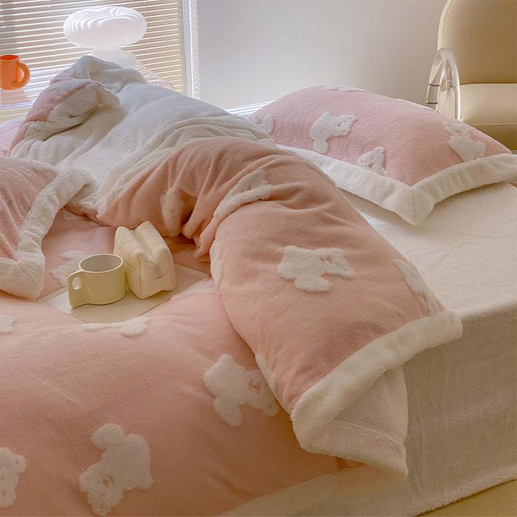 ピンク 布団カバー 4点セット 冬 敷カバーセット 韓国風 可愛い 女の子 ダブル 掛カバー 枕カバー 寝具 ベッド用品 ふわふわ 暖かい ブルー イエロー Kittyshop 通販 Yahoo ショッピング