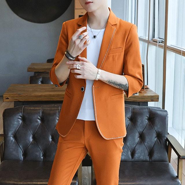 3点セット夏 薄手 メンズ スーツ 7分袖ジャケット 半袖tシャツ パンツ ビジネススーツ フォーマル Ol 通勤 スーツセット 代30代40代 結婚式 Kittyshop 通販 Yahoo ショッピング