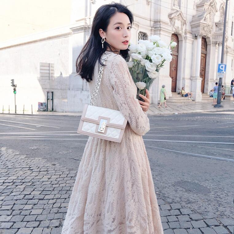 お洒落 春服 ロングワンピース レディース フェミニン マキシワンピ レース 長袖 着痩 春 春物 春ワンピース きれいめ 通勤 Ht Kittyshop 通販 Yahoo ショッピング