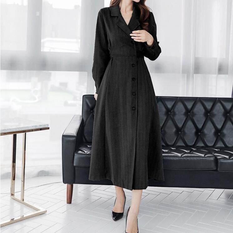 折り襟ワンピース レディース 着痩 ビジネス Vネック 春服 体型カ長袖 マキシワンピ 成人式 事務 Vネック 通勤 Ol Ht Kittyshop 通販 Yahoo ショッピング