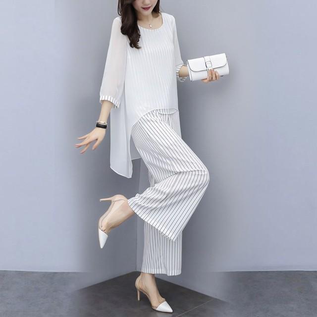時間指定不可 ガウチョパンツ 黒 白 セットアップ レディース 結婚式 卒園式 ママ 30代 40代 50代 パンツドレス お呼ばれ 大きいサイズ 体型カバー Simbcity Net