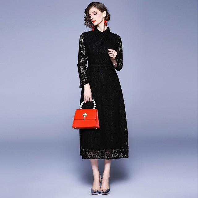 ロングワンピース 黒 レースワンピース フレア袖 フォーマル 結婚式 パーティー 上品 大人 レースドレス 長袖 ミモレ丈 レース 二次会 お呼ばれ 代 30代 40代 Lh Kittyshop 通販 Yahoo ショッピング