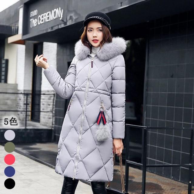 ロングコート レディース グレー フード付き ファー お洒落 ダウンコート 30代 40代 冬アウター 大きいサイズ 中綿コート 細身 防寒 暖かい Lh Kittyshop 通販 Yahoo ショッピング