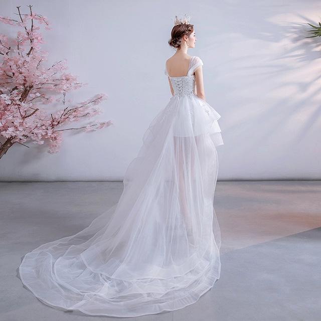 ホワイト Aライン ウェディングドレス　前撮り　二次会 楽天市場】【即日発送】刺繍が綺麗 ウェディングドレス 二次会 白 A