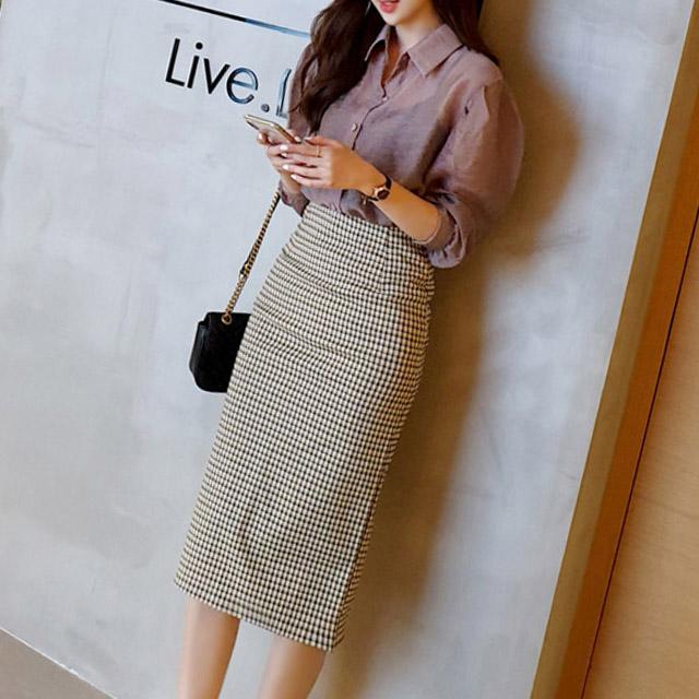 チェック柄 スカート レディース 夏 代 30代 タイトスカート ミモレ丈 ロングスカート 通勤 Ol オフィス ハイウエスト スカート コーデ Lh Kittyshop 通販 Yahoo ショッピング
