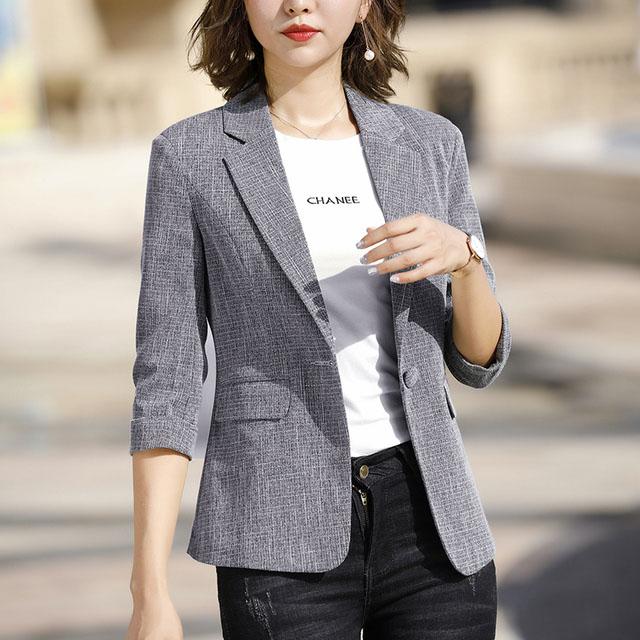 7分袖 テーラードジャケット レディース 夏 通勤 Ol オフィス ブラック グレー ジャケット 薄手 サマージャケット スーツジャケット Lh Kittyshop 通販 Yahoo ショッピング