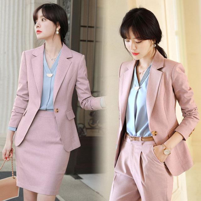 ランキング第1位 スーツ レディース 可愛いふわふわ スカートスーツ ピンク フォーマル