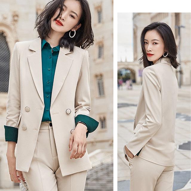 ベージュ パンツスーツ レディース フォーマル ビジネススーツ 春秋 2点セット 大きいサイズ スーツ 無地 ブラック グリーン オフィススーツ 通勤 Ol Lh Kittyshop 通販 Yahoo ショッピング