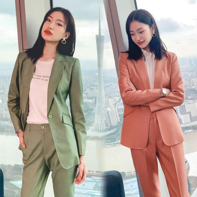 スーツ レディース 春秋 大きいサイズ パンツスーツ 2点セット 通勤 Ol オフィススーツ ピンク グリーン お洒落 セレモニースーツ カジュアル Lh Kittyshop 通販 Yahoo ショッピング