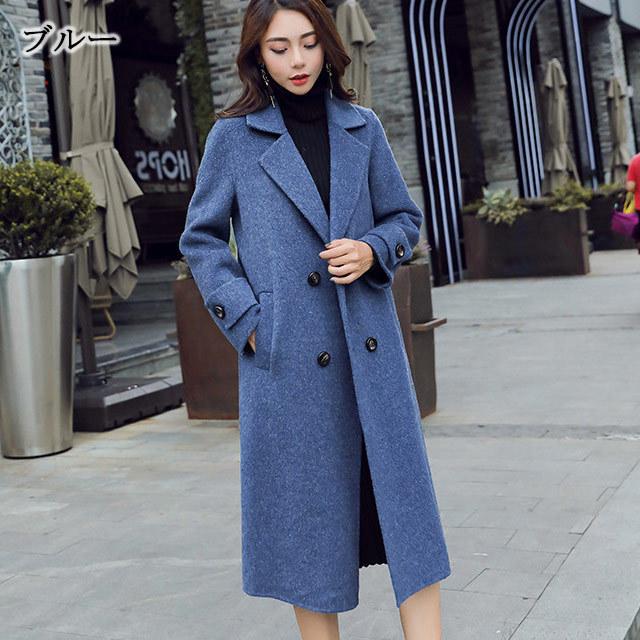 ロングコート チェスターコート レディース 春 秋 冬 代 30代 ブラック ベージュ ブルー ラシャコート ロング アウター 無地 Lh Kittyshop 通販 Yahoo ショッピング