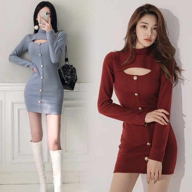ワイン赤 ワンピース ショート丈 ニットワンピース タイト セクシー ミニワンピース 韓国風 ニット 長袖ワンピース 代 30代 キャバワンピース Lh124 Kittyshop 通販 Yahoo ショッピング