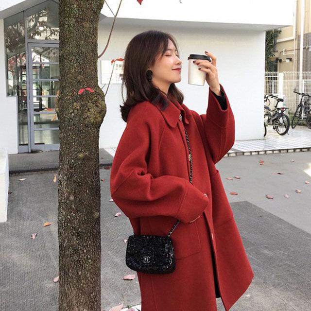 季節のおすすめ商品 ブラック ラシャコート レディース コート 赤 秋 オシャレ オーバーコート アウター チェスターコート 30代 代 可愛い ボタン ポケット付き ロングコート 冬 チェスターコート サイズ L Tebingtinggiperangicovid19 Tebingtinggikota Go Id