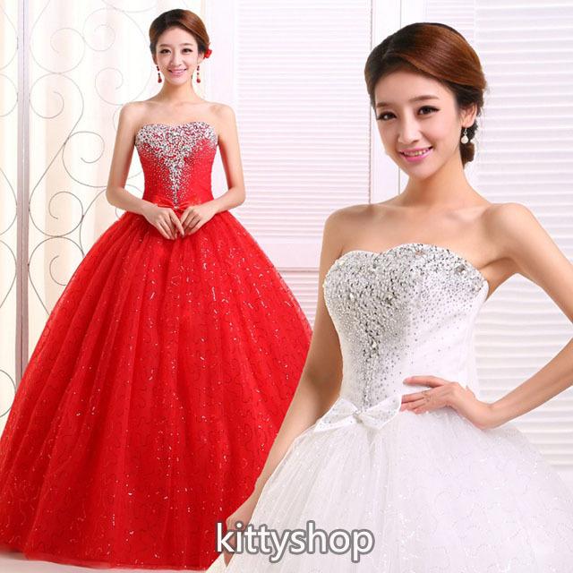 激安 ウェディングドレス ノースリーブ ホワイトドレス リボン 結婚式ドレス Aライン 披露宴 花嫁ドレス Seal限定商品 ビスチェドレス ブライダル ドレス 赤 二次会ドレス