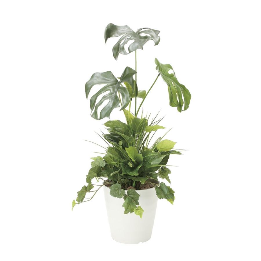 【人工観葉植物】【モンステラ90植栽付】【90ｃｍ】【光触媒加工】【送料無料】【フェイクグリーン】【代引き不可】