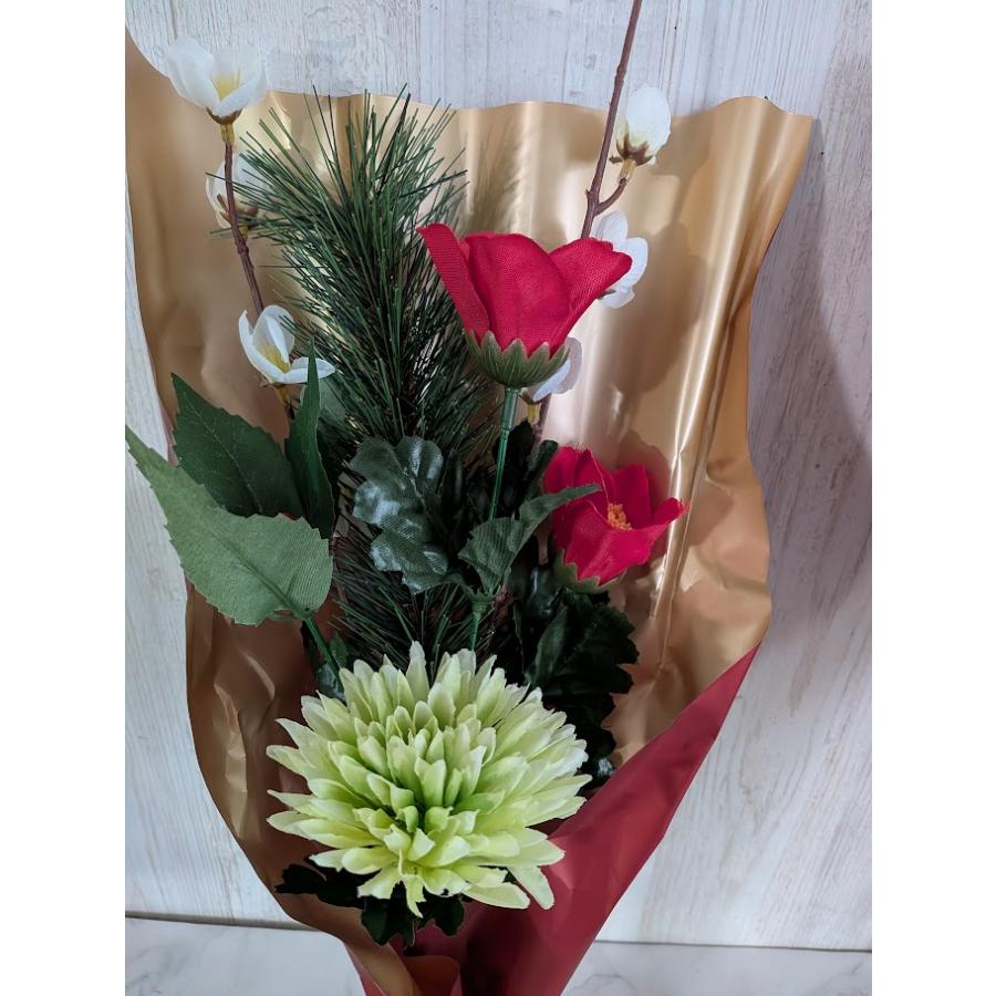 造花 お正月仏花セット 1対セット お墓 お仏壇用 仏花 : きつつき