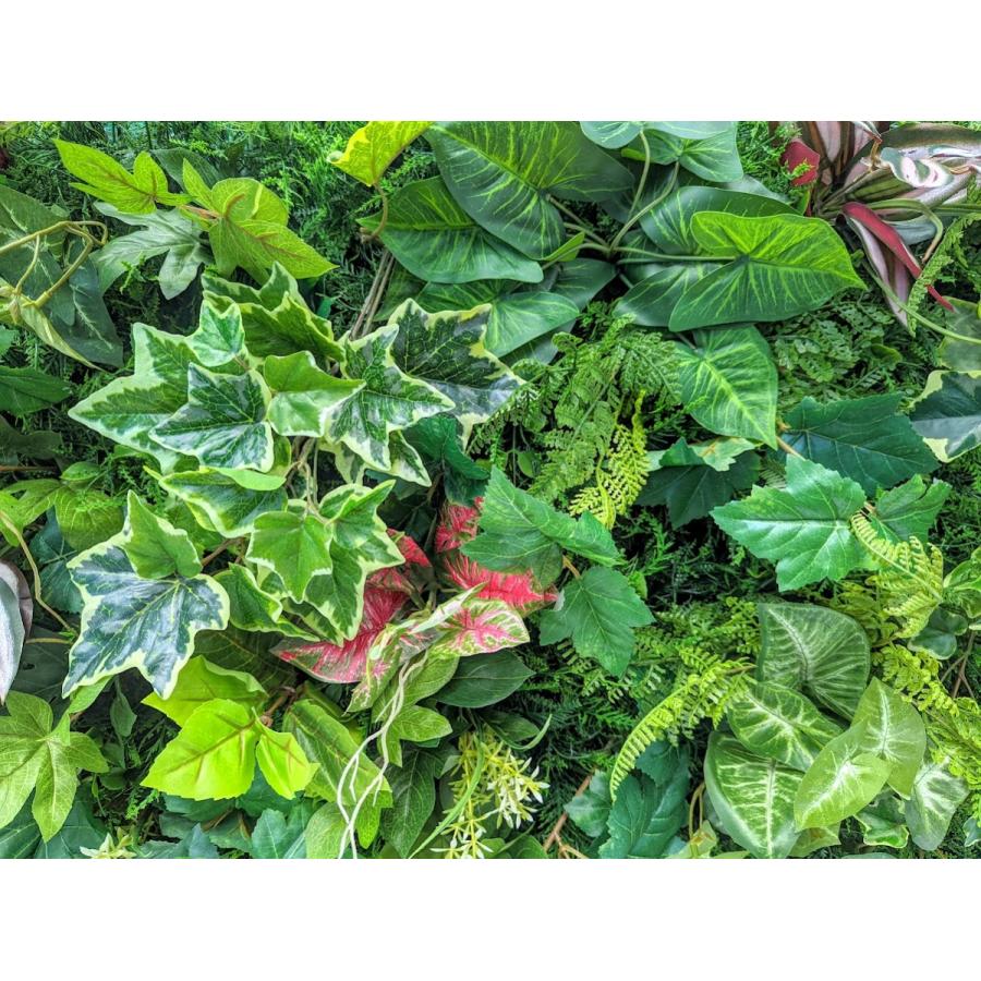 人工観葉植物　壁面緑化　大型グリーンパネル　幅110ｃｍ　グリーン壁掛け　送料無料　触媒加工_1