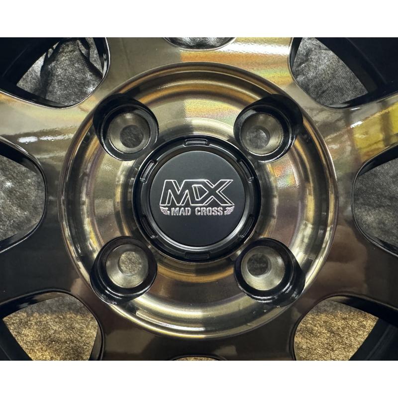 中古アルミ15x4.5マッドクロス　軽自動車用4本セット 美品 HOT STUFF（ホットスタッフ） 【軽自動車】ホットスタッフ マッド