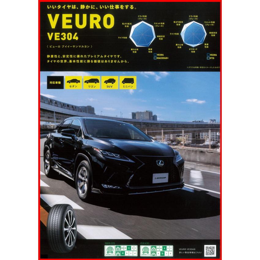 VEURO 2024年製 225/55R19 103V XL ダンロップ ビューロ VE304 VEURO 2024年製 225/55R19 103V XL ダンロップ ビューロ VE304