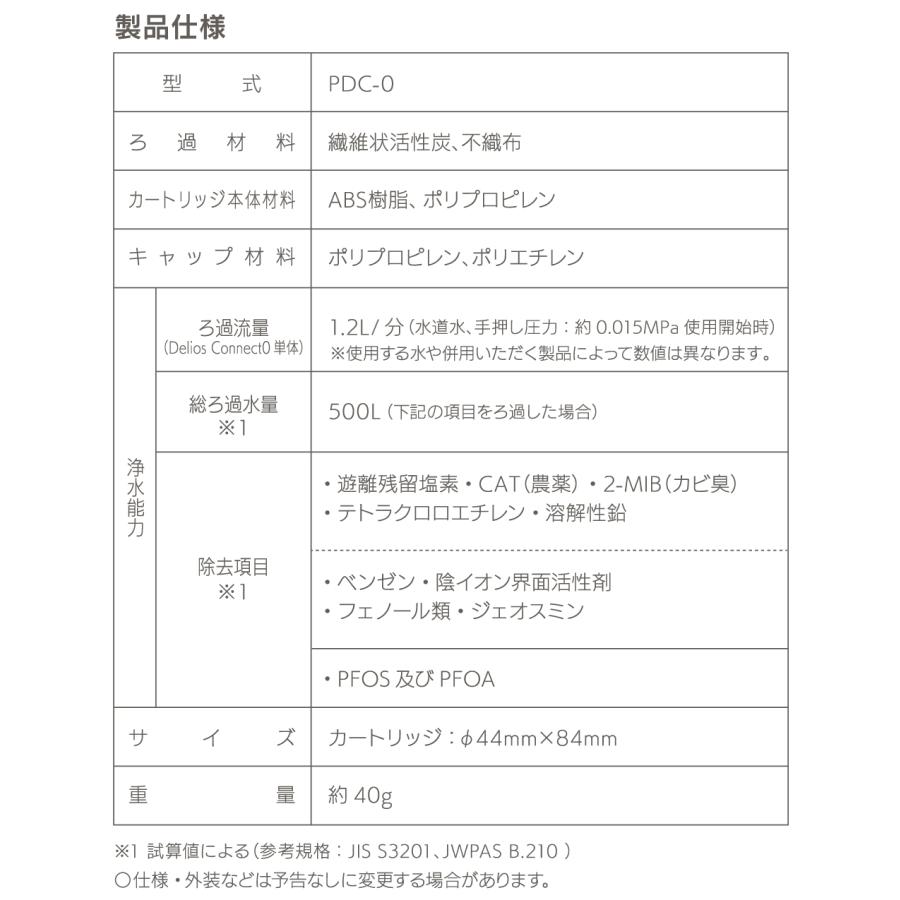 【におい除去＆味をおいしく】デリオス コネクト0 携帯浄水器 日本製 防災グッズ 活性炭 ／【中空糸膜の浄水器に繋げて使う専用カートリッジ 】繰り返し利用可能 | キッツマイクロフィルター | 16
