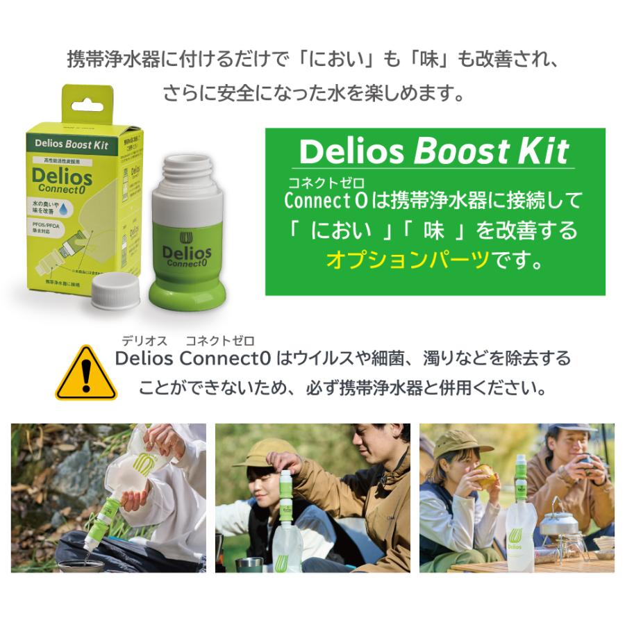 【におい除去＆味をおいしく】デリオス コネクト0 携帯浄水器 日本製 防災グッズ 活性炭 ／【中空糸膜の浄水器に繋げて使う専用カートリッジ 】繰り返し利用可能 | キッツマイクロフィルター | 02
