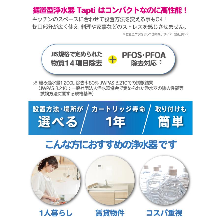 キッツマイクロフィルター 設置場所が選べる 浄水器 タップティ｜据置