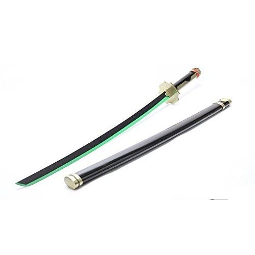 日本刀 模造刀 刀袋付き 木製 木 コスプレ 106cm 緑 阿朱羅丸 百