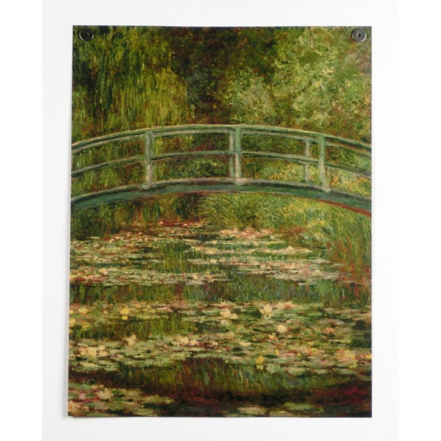 モネ 睡蓮 睡蓮の池にかかる橋 ポスター おしゃれ レトロ風 名画 36cm