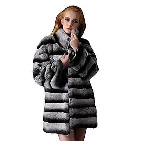 ホワイト カラー カラー Yr S Realチンチラrex 5l 毛皮コート サイズ サイズ 送料無料 Us 木内商事 Women Lover Rabbitファーコート長袖ジャケット B017llym7c