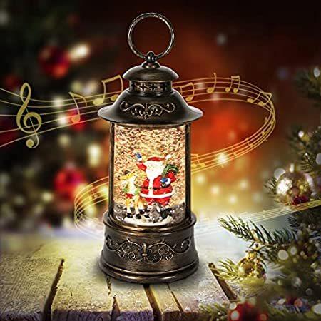 中華のおせち贈り物 ライト ランタン スノードーム クリスマス 6時間タイマー サンタクロー クリスマス ラウンドランタン 8曲 音楽付き ウォーターグローブ グリッター オブジェ、置き物