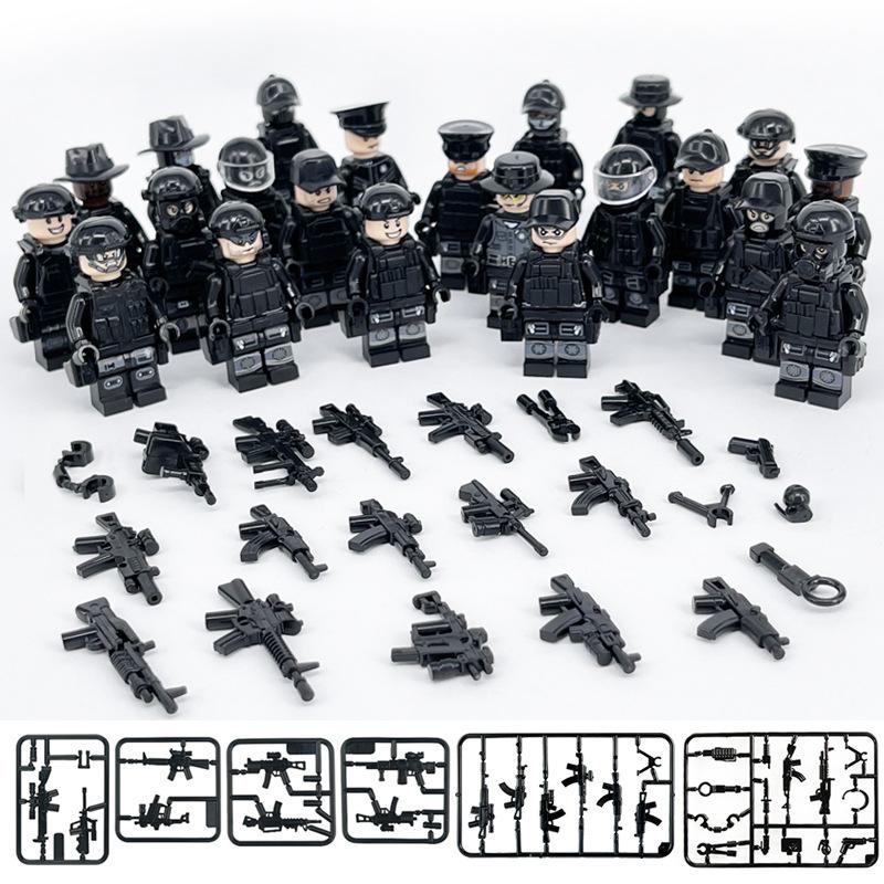 送料無料 お買い得セット ミニフィグ SWAT 22体 特殊部隊 武器付き