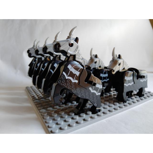 馬セット ブラック 黒馬が8個入り！ カッコイイ装備付き レゴ互換 LEGO