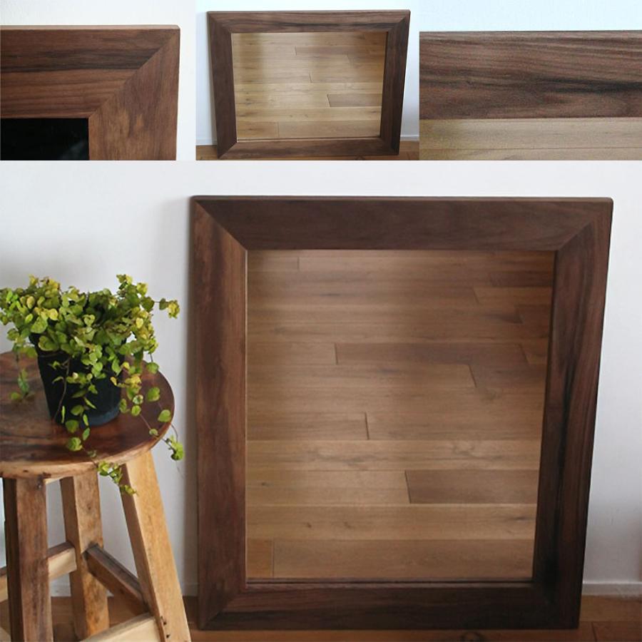 木枠 鏡 全身 鏡 壁掛け アンティーク 洗面台 おしゃれ 洗面所 Diy 姿見鏡 ミラー ブラックウォルナット 630 530mm Mr 05 木枠屋 通販 Yahoo ショッピング