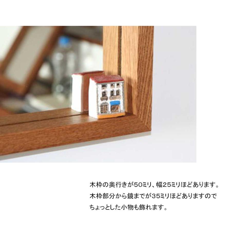 木製フレーム 鏡 洗面台 化粧台 木枠 ミラー 壁掛け デザインミラー レトロ 洗面台 鏡 木枠 交換 diy 洗面鏡 /パイン ブラウン 500×600mm