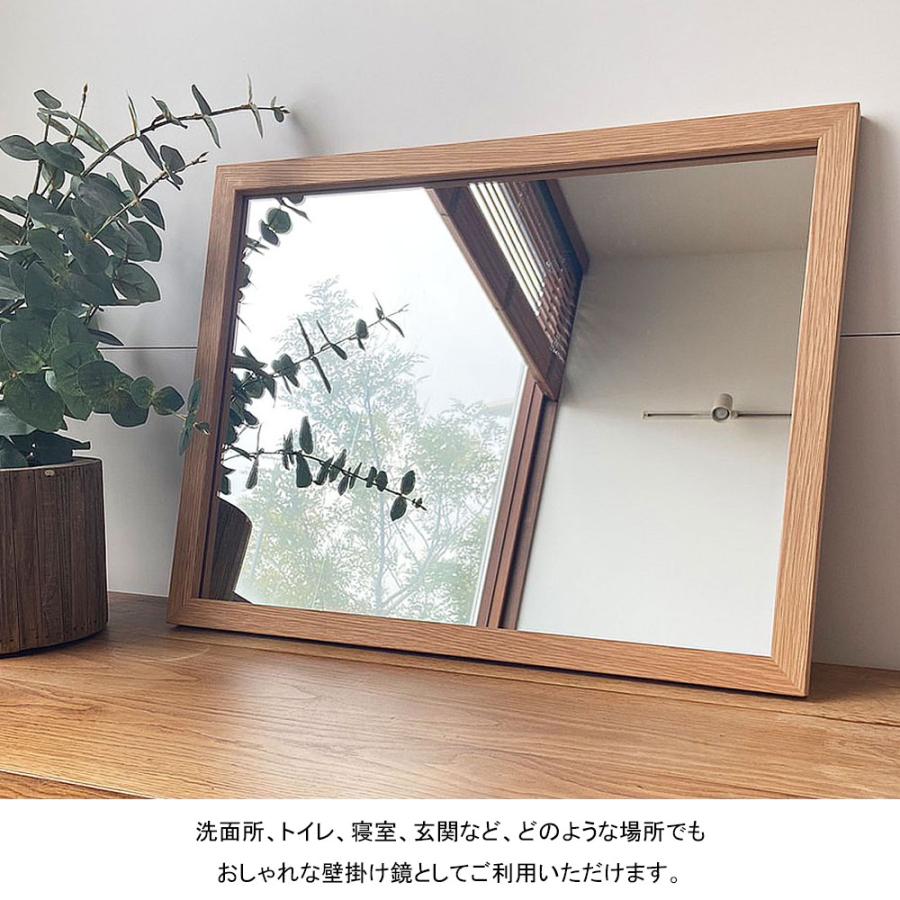 洗面台 鏡 木枠 交換 diy 洗面鏡 /オーク 650×500 枠幅30mm/ 姿見 壁掛け 全身鏡 おしゃれ 木製 ウォールミラー｜kiwakuya｜05