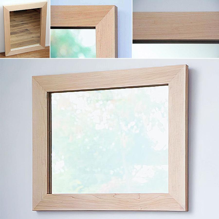 木枠 鏡 洗面所 おしゃれ 洗面台 壁掛け 姿見鏡 全身鏡 木製 ミラー ハードメープル 630 530mm Mr 28 木枠屋 通販 Yahoo ショッピング