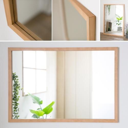 チェリー材・天然木 立体面取りミラー Curve - Wood チェリー材 シェーカーミラー オーバル型 – KANADEMONO