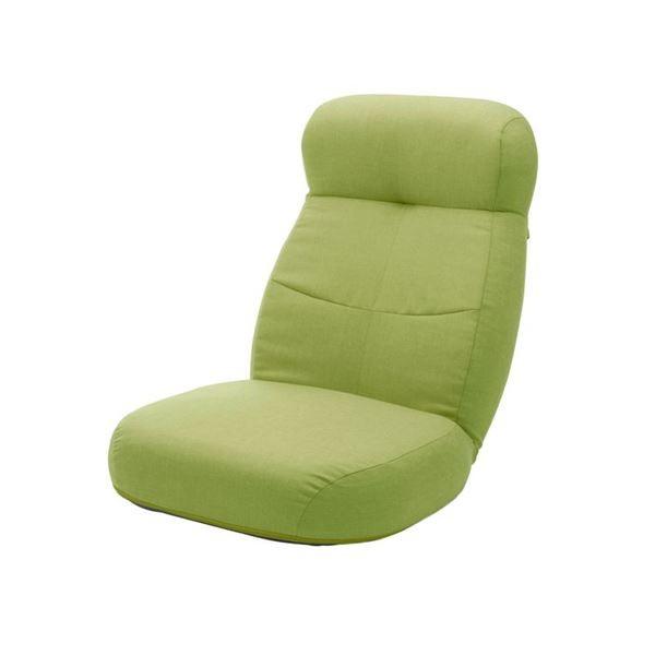 【残りわずか】 大型 座椅子/フロアチェア 〔グリーン〕 幅62cm 日本製 スチールパイプ ポケットコイルスプリング 〔リビング〕〔代引不可〕 チェア用床保護マット