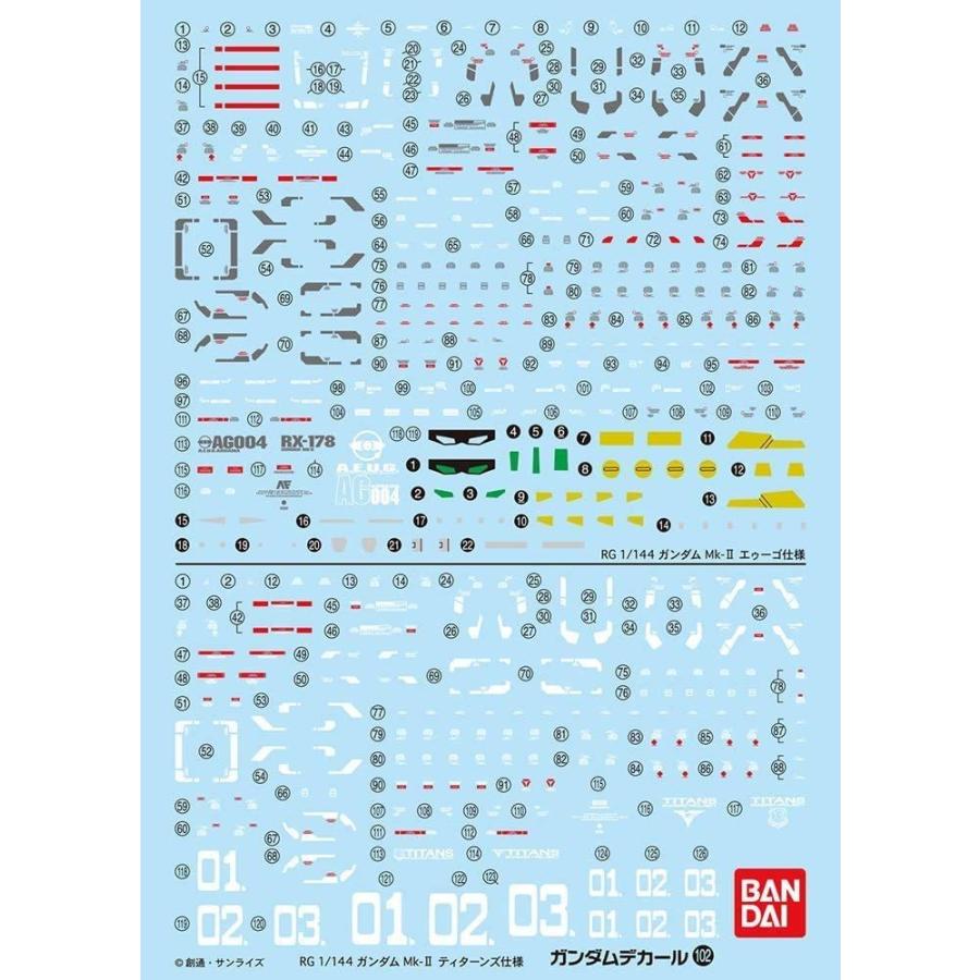 BANDAI（バンダイ） ガンダムデカール 1/144 RGガンダムMk-II用NO.102
