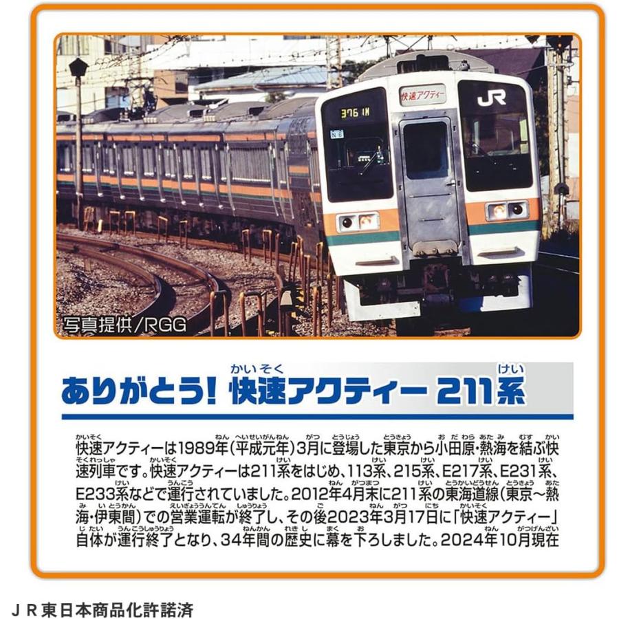 国鉄（JR）211系15両編成、取説付属品付き 東海道線、快速アクティー タカラトミー（TAKARA TOMY） プラレール ありがとう!快速アクティー