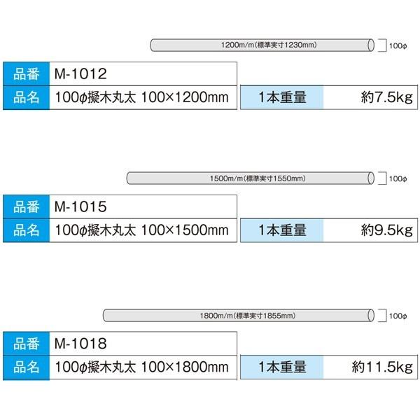 ブランド登録なし - 脂製樹皮丸太んぼう 園芸 プラ丸太んぼう 人工丸太んぼう 国産 大研化成 擬木丸太 φ100×1000粍 4本 M-1010 [製造会社直送]
