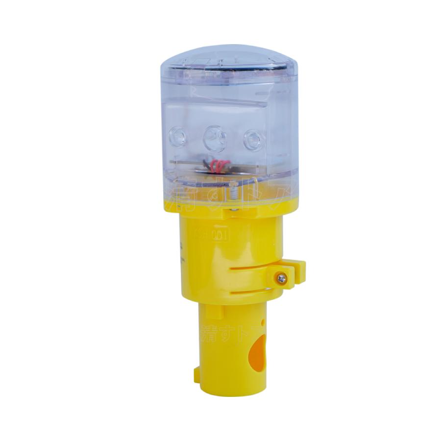 ソーラー式明るい二色工事灯 カラーコーン・単管取付タイプ 1個 保安灯