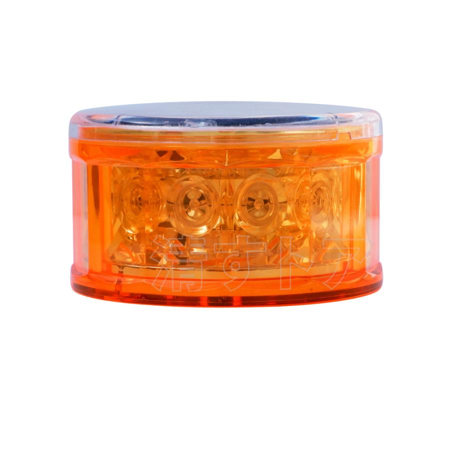 ソーラー式 LED回転灯 黄 1個 マグネット式 円柱型回転灯 保安灯 警告