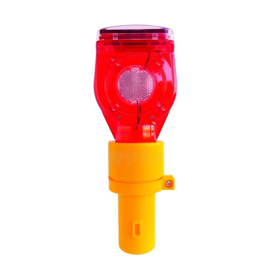 保安灯 点滅灯 警告灯 工事灯 4灯LED 充電式 LTS17+LTP16 ソーラー式