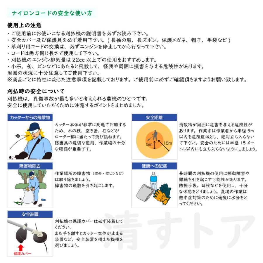 [送料無料] スパイラル ナイロンコード 3.0mmx50m 2個(1個あたり1990円) スクリュー形 刈払機 草刈機 ブレード｜kiyo-store｜06