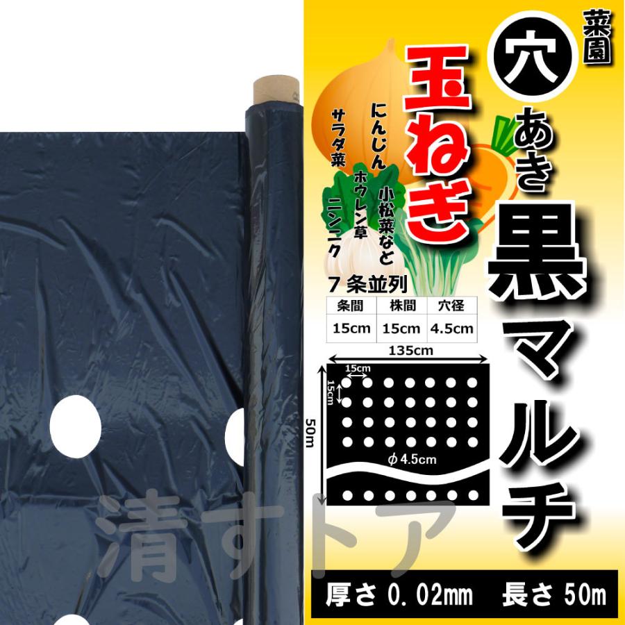 ホールマルチ 3715 ブラック 135cm×50m 1巻 玉ねぎマルチ 黒穴 ホールマルチ 3715 ブラック 135cm×50m 1巻 玉ねぎマルチ 黒穴