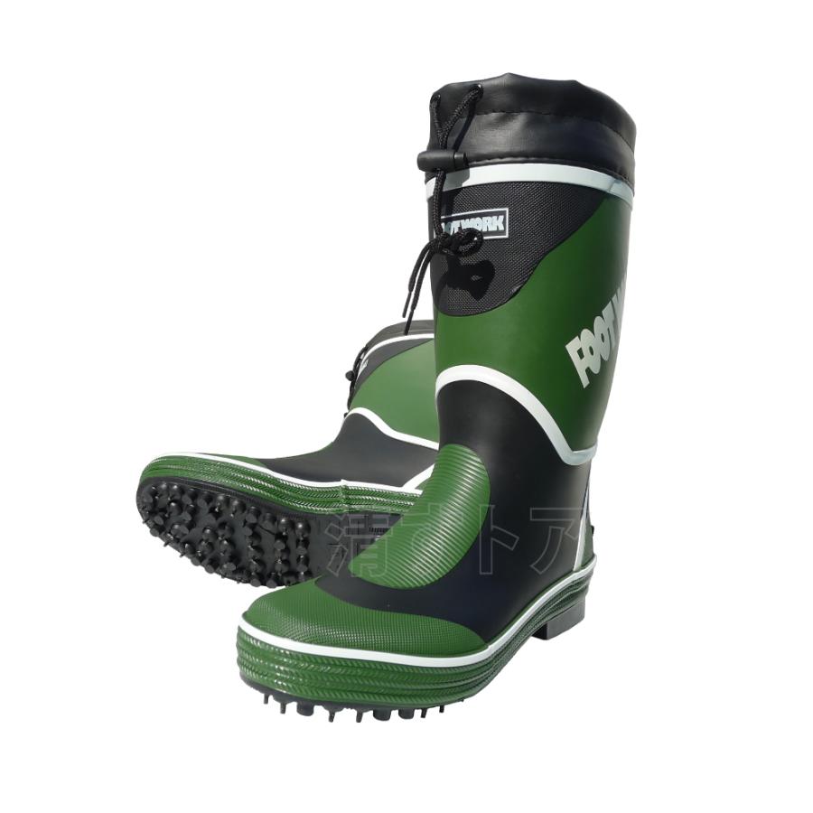 山菜スパイク長靴 Lサイズ カーキ色 傾斜地 森林作業 法面作業