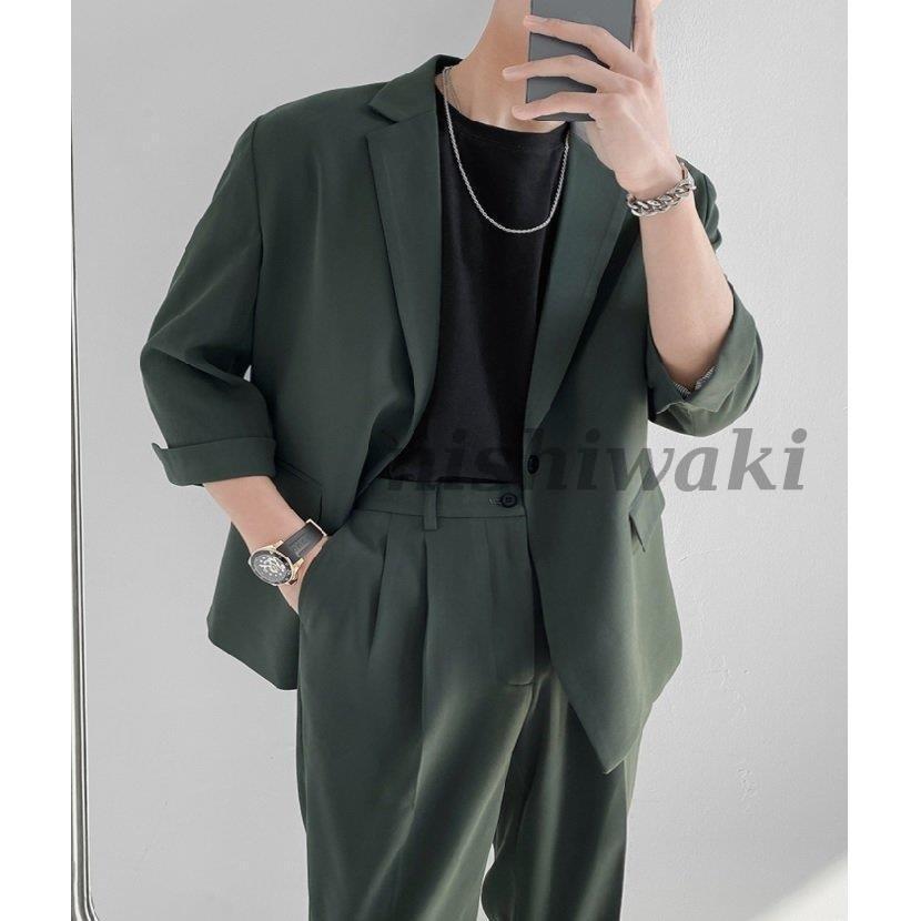 安心発送 カジュアルスーツ 薄着 七分丈 セットアップ スーツ メンズ スプリングスーツ 上下セット ストレッチ テーラードジャケット 涼しい 夏 春 カジュアルスーツ Michiganestateplanning Com